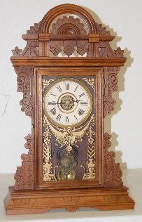 E. Ingraham Walnut Kitchen Clock W/Alarm