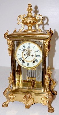 Ornate Ansonia “Enroy” Crystal Regulator Clock