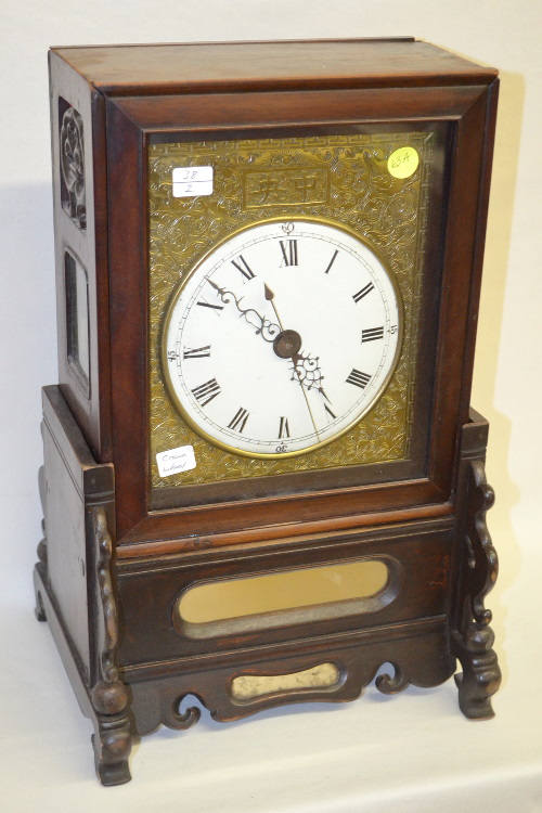 Antique Chinese Double Fusee Bracket Clock, Crown Wheel