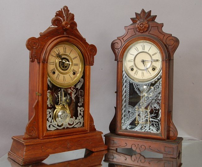 2 Gilbert Walnut Mantel clocks