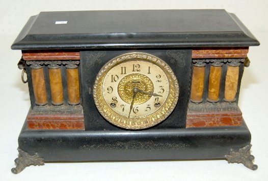 Ingraham Antique Black Mantel Clock