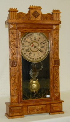 Gilbert “General” Oak Calendar Mantel Clock