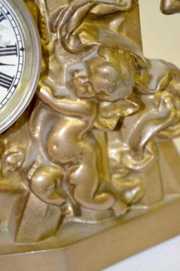 Cast Iron Lady Trumpet Blower Clock