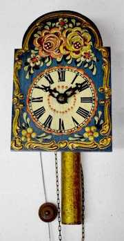 4 Hand Painted German Pendulette Clocks