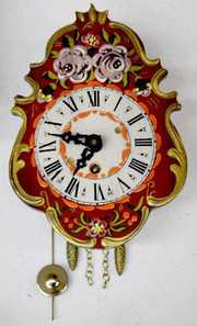 4 Hand Painted German Pendulette Clocks
