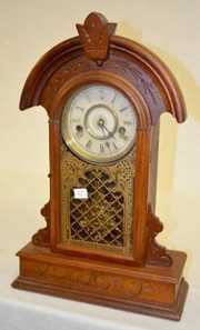 Antique Walnut Time & Strike Shelf Clock