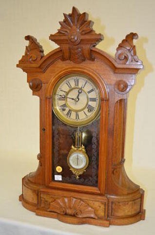 Walnut Kroeber Library Shelf Clock