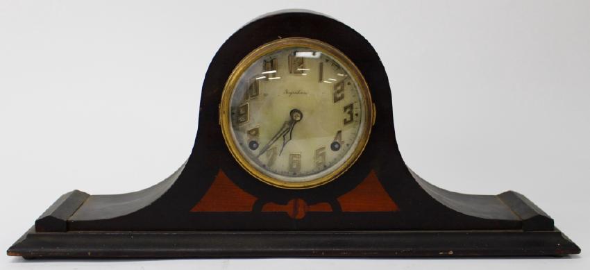 Early 20th century Mahogany cased ‘Duplex’ Tambor mantel clock by Elias Ingraham Clock Co