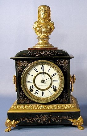 Ansonia Enameled Iron Case Clock