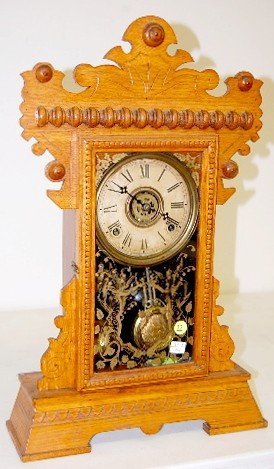 Gilbert Oak “Lake No. 3” Mantle Clock