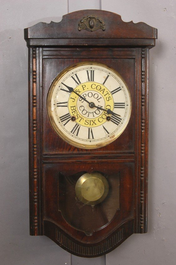 J & P Coats Spool Cotton Advertising Parlor Clock