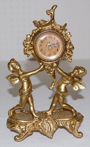 Gilbert Metal Novelty Cherub Figural Clock