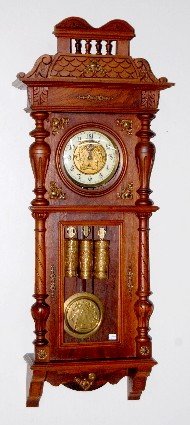 Gustav Becker Ornate Engraved 3wt Vienna Clock