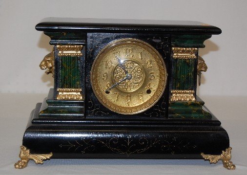 Enameled Wood Mantel Clock