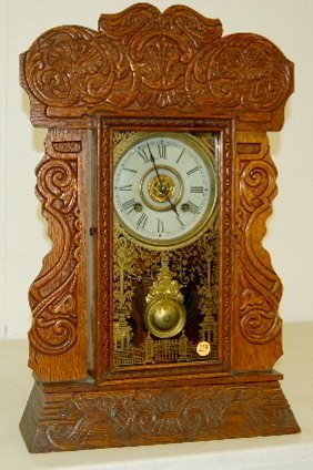 New Haven “Merchants Line B” Oak Kitchen Clock