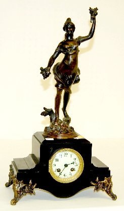 Japy Freres French Slate Figural Clock, T & S