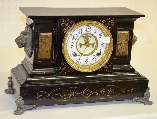 Ansonia “Venice” Enameled Iron Case Mantel Clock