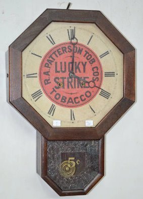 Ansonia Octagon “Lucky Strike” Advertising Clock