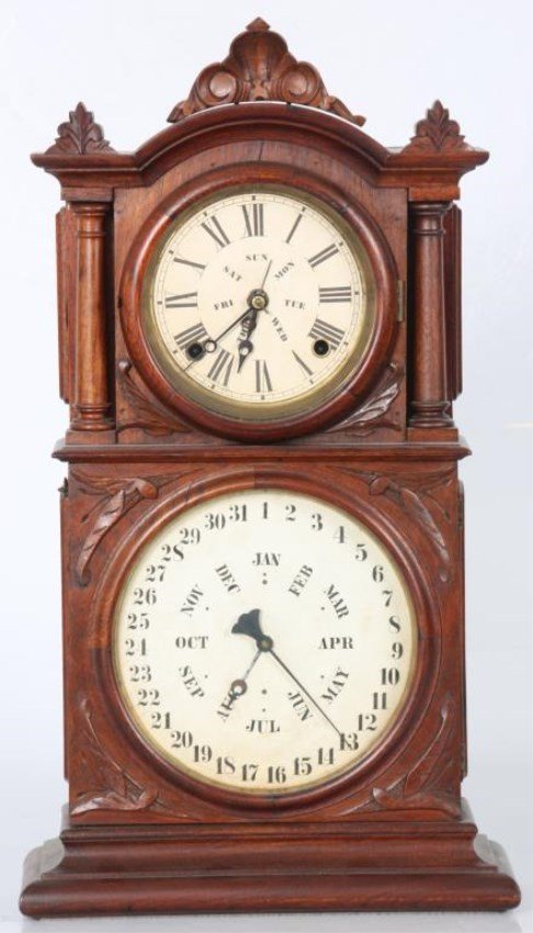 Ingraham Double Dial Calendar Clock