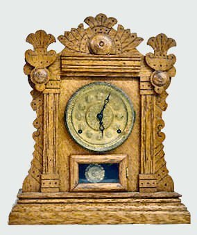 Oak E.N. Welch “Martini” Cabinet Clock