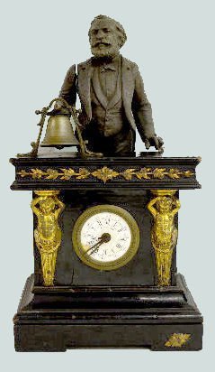 French Bell Ringer Statue Alarm Clock