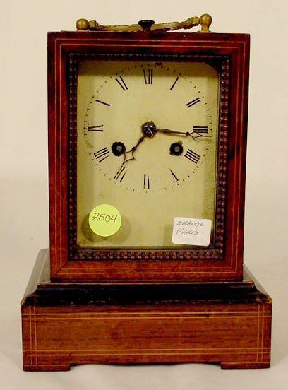 Orange Paris Wooden Table Clock