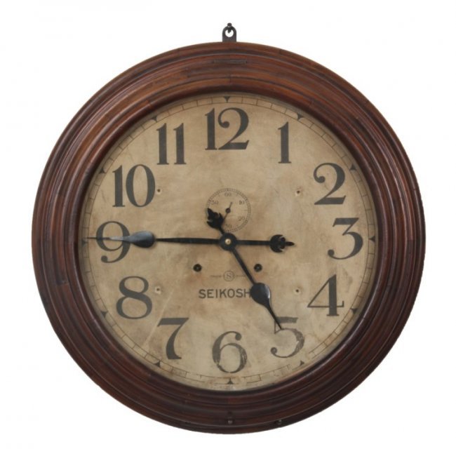 Seikosha 18 in. Walnut Gallery Clock