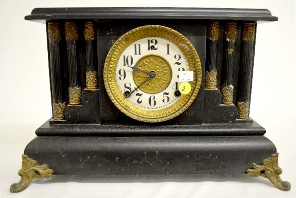 Gilbert 6 Column Black Mantel Clock Clockprices