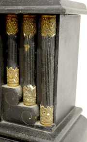 Gilbert 6 Column Black Mantel Clock