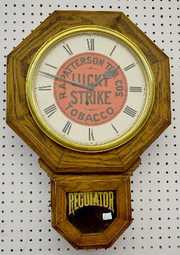 Oak “Lucky Strike” Advertising School House Clock