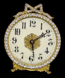 Ansonia “Diadem” Dresser Clock w/ Rhinestones