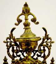 French Brass Urn Top Mantel Clock