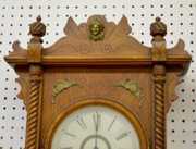 Waterbury “Study” Oak 2wt Wall  Clock