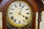 Ingraham Mirror Side Walnut Parlor Clock