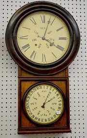 Welch Round Head #4 Lewis Rosewood Calendar Clock