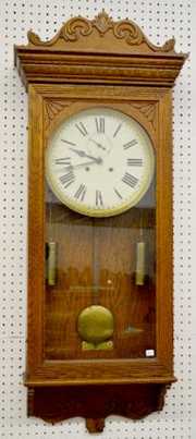 Sessions “Regulator No. 5” 2wt Oak Wall Clock