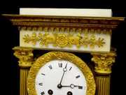 French Marble 3 Piece Empire Garniture Clock Set