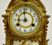 Waterbury “Nantes” Porcelain Panel Mantel Clock