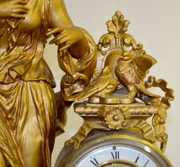 Large French Lady & Cherub Statue Clock