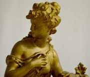 Large French Lady & Cherub Statue Clock