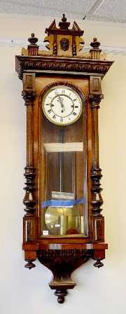 German 3 Weight Oak Vienna Regulator Clock