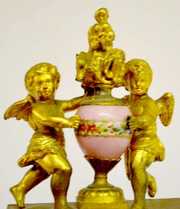 Vincenti Cherub Clock w/ Porcelain Columns