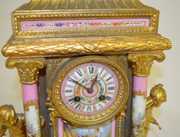 Vincenti Cherub Clock w/ Porcelain Columns