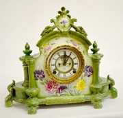 Ansonia “La Champagne” Green China Clock