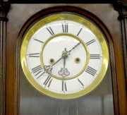 Carved 2 Weight Walnut Vienna Regulator Clock