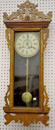 Waterbury “Springfield” Oak Hanging Wall Clock