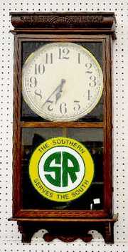 Ingraham “Western Union” Oak RR Adv. Wall Clock