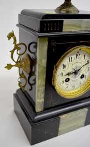 French Slate & Marble 3 Piece Garniture Clock Set