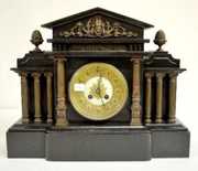 French Black Slate Mantel Clock