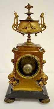 Japy Frères Urn Top Mantel Clock w/ Dolphins
